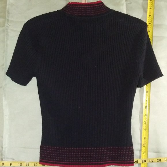 Tahari by Arthur S. Levine Petite Mockneck Sweater Top, Black size 4P - Picture 3 of 7